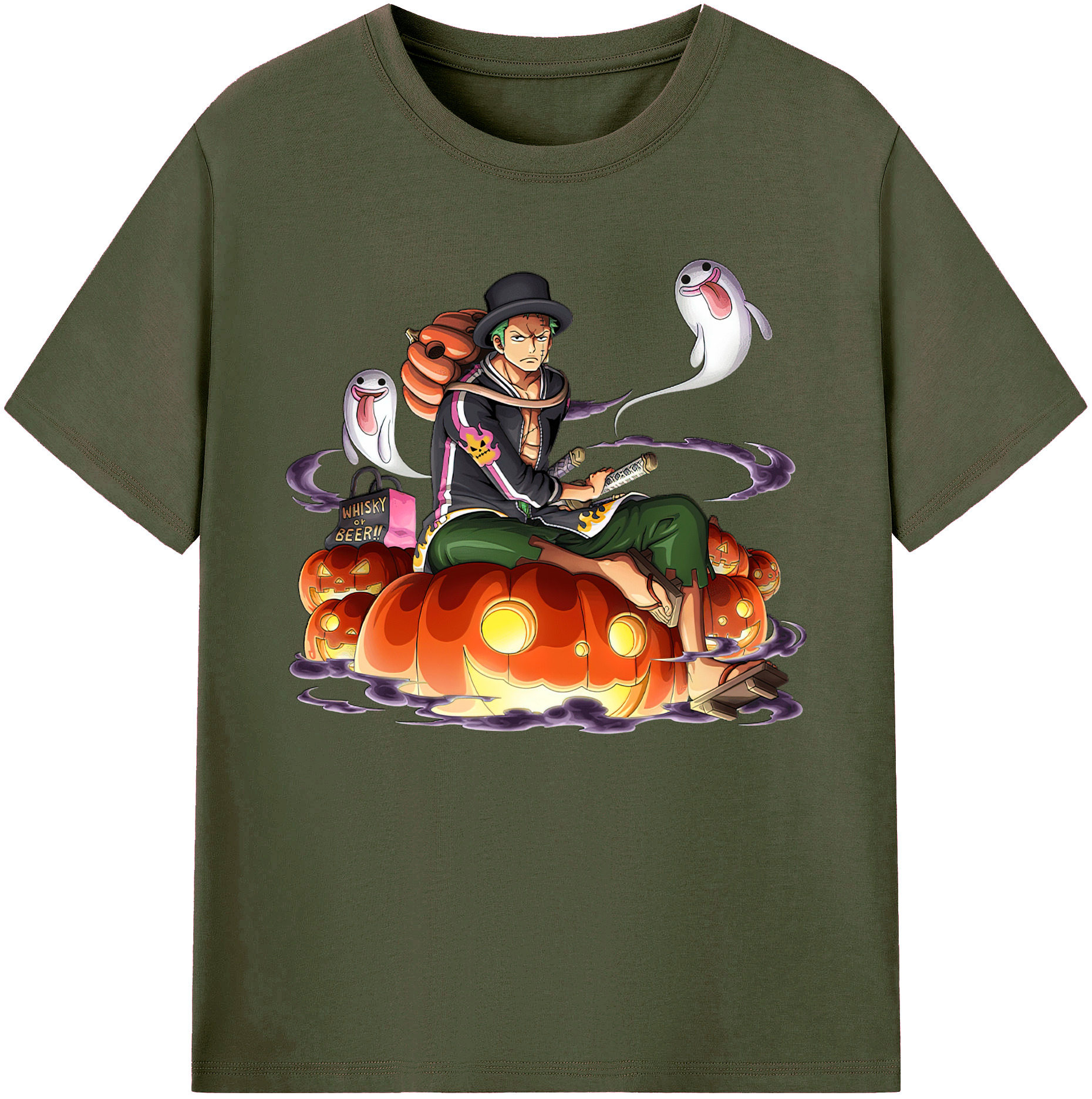 ワンピース ロロノア・ゾロ ONE PIECE Roronoa Zoro 綿100％ メンズ半袖Tシャツ｜肌触りやわらか＆通気性